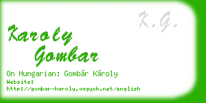 karoly gombar business card